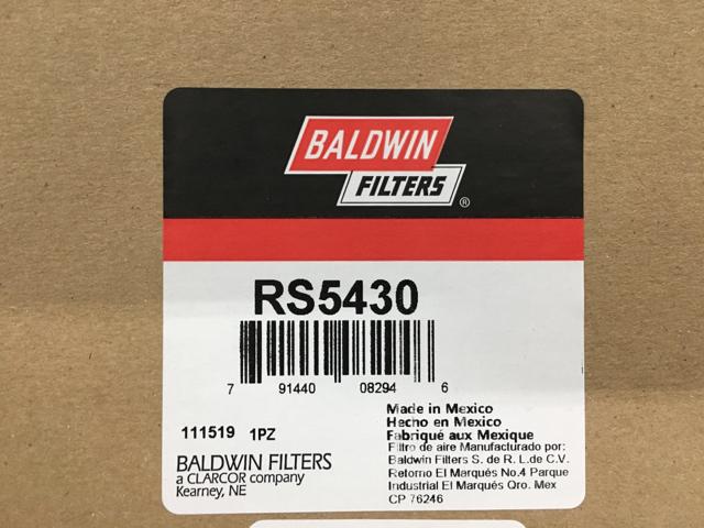 RS5430, Baldwin Filters, RADIAL SEAL INNER AIR ELEMEN - part number RS5430