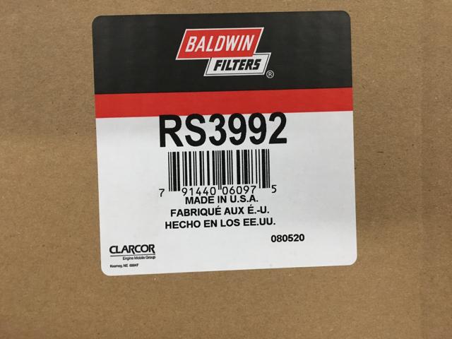RS3992, Baldwin Filters, RADIAL SEAL OUTER AIR ELEMEN - part number RS3992