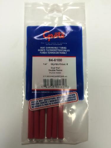 84-6100, Grote Industries Co., RED SHRINK TUBING, 1/4 , 6 - 84-6100