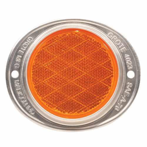40233, Grote Industries Co., REFLECTOR, AMBER ALUMINUM - 40233
