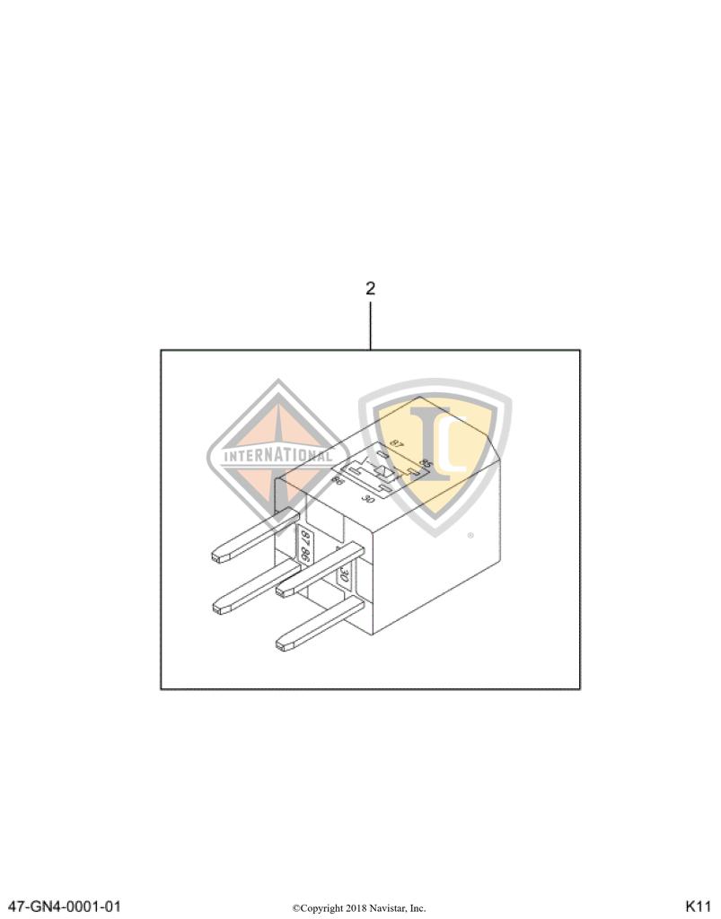3600330C1, Navistar International, RELAY, GEN CONTROL 4 PIN MINI - part number 3600330C1