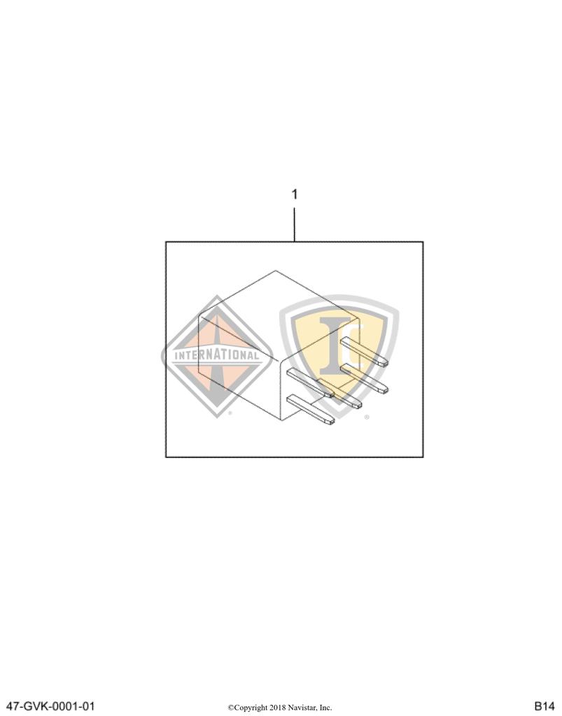 3600330C1, Navistar International, RELAY, GEN CONTROL 4 PIN MINI - part number 3600330C1