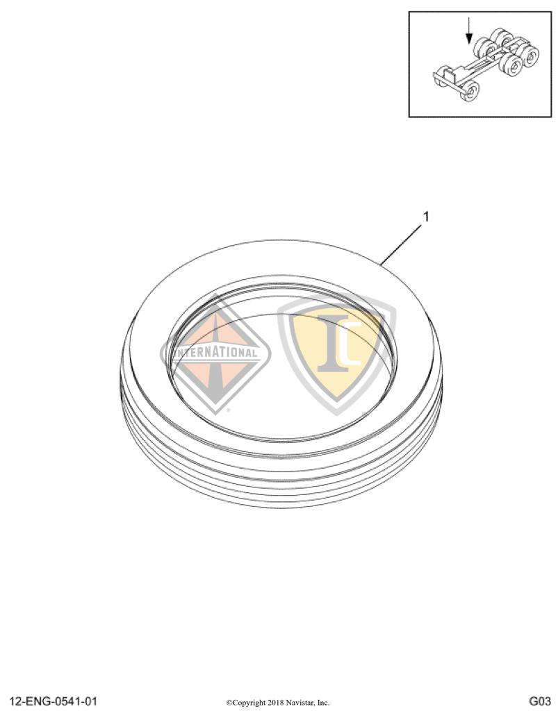 1834635C91, Navistar International, SEAL, CRANKSHAFT REAR OIL - part number 1834635C91