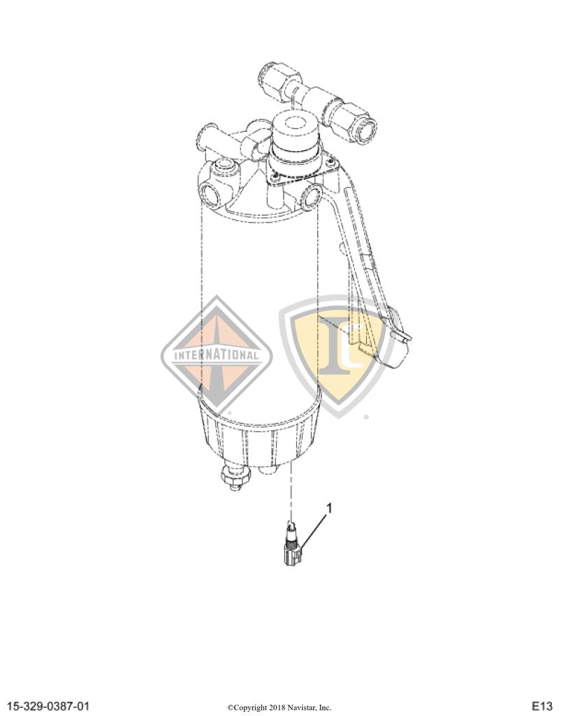 1872957C91, Navistar International, SENSOR ASSY, WATER PROBE - part number 1872957C91