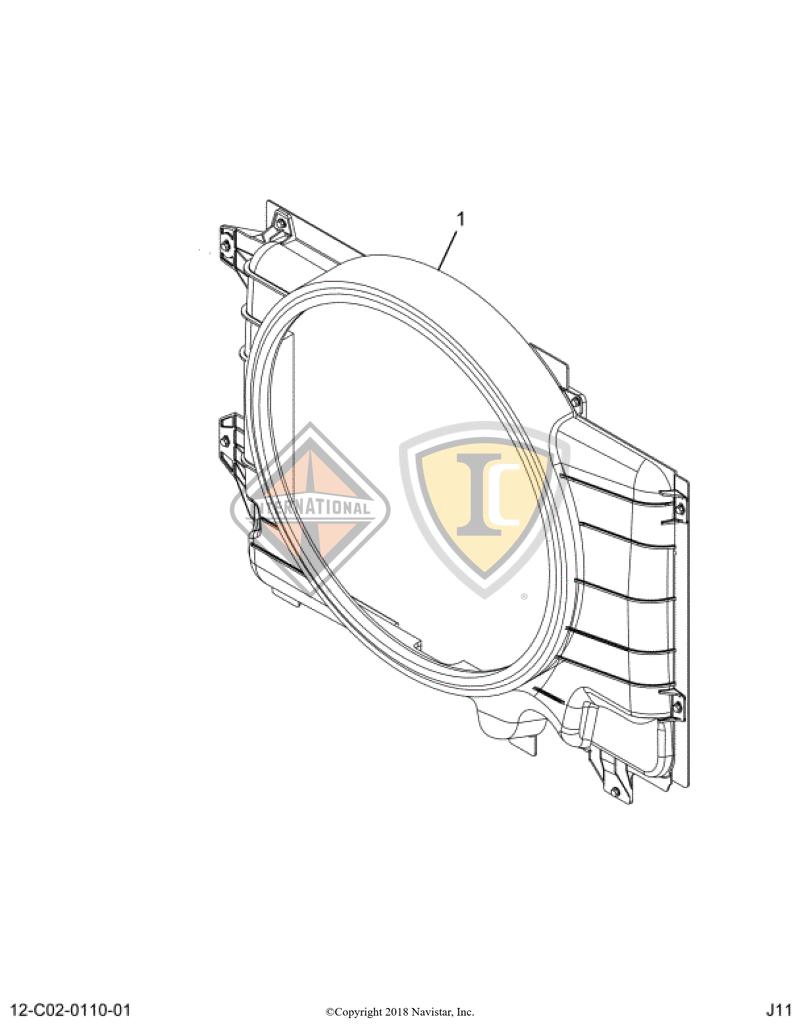 2606553C91, Navistar International, SHROUD, RADIATOR FAN, COOLING SYSTEM - part number 2606553C91