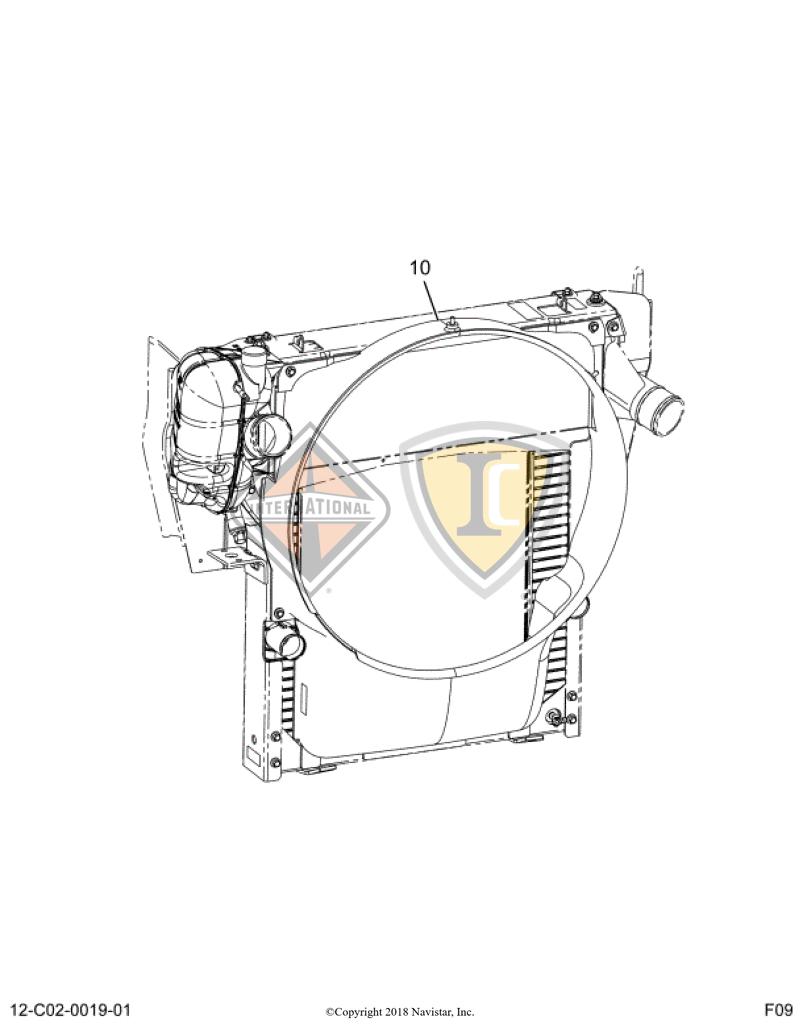 2586050C91, Navistar International, SHROUD, RADIATOR FAN, COOLING SYSTEM - 2586050C91