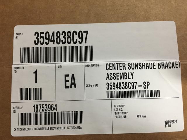 3594838C97, Navistar International, SUPPORT ASSEMBLY SUNSHADE CENTER - part number 3594838C97