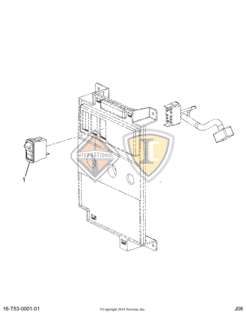 3596760C1, Navistar International, SWITCH, LIGHT SP ROCKER DOME - 3596760C1