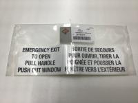 DECAL, EMER EXIT KICKOUT