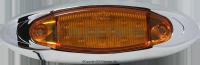 Fleetrite Clearance/Marker Light, Amber, Oval, W/ Chrome Bezel, 13 LED