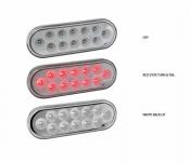 OVAL DUAL RED/WH STT LED 12D