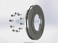 FLT0700173S1, Fleetrite, ROTOR, BRAKE, NON-ABS, INCLUDES BOLTS AND WASHERS, 15.375 IN. OD, 1.91 IN. HEIGHT, 10-HOLE 0.531 IN. DIA - FLT0700173S1