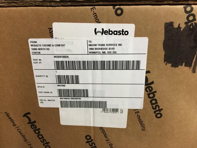 WEB5013832A, Webasto, THERMO PRO 150 12V EB KIT 50,000 BTU - part number WEB5013832A