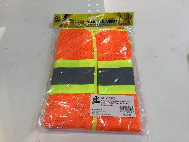 MS1016, Macmor Industries Ltd., TRAFFIC VEST,W/TEAR AWAYSIDE ORANGE - MS1016