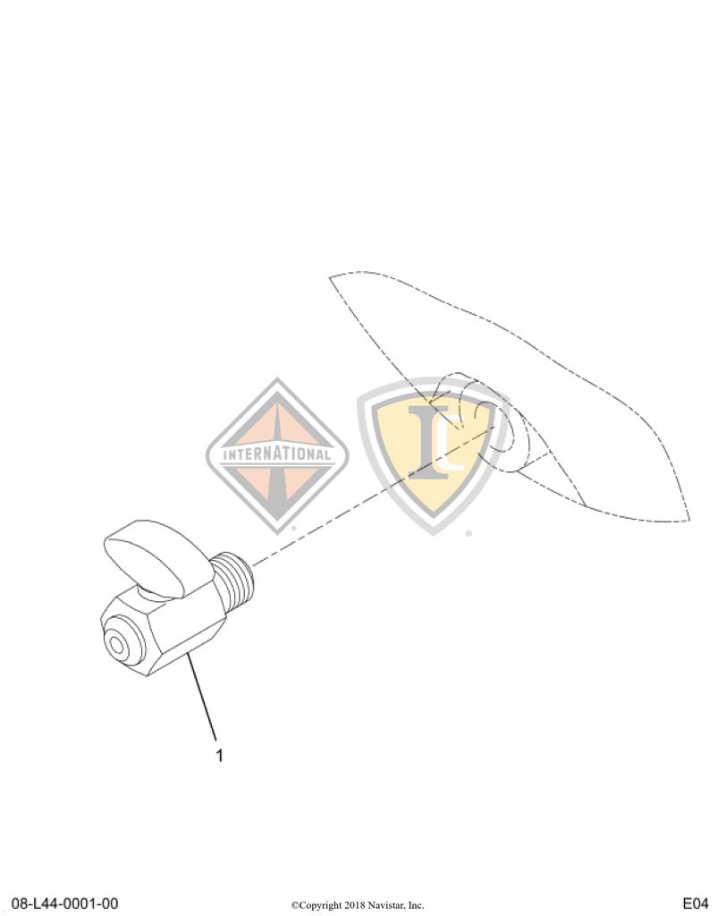 25450H, Navistar International, VALVE, DRAIN, AIR TANK, 1/4 NPTF - part number 25450H