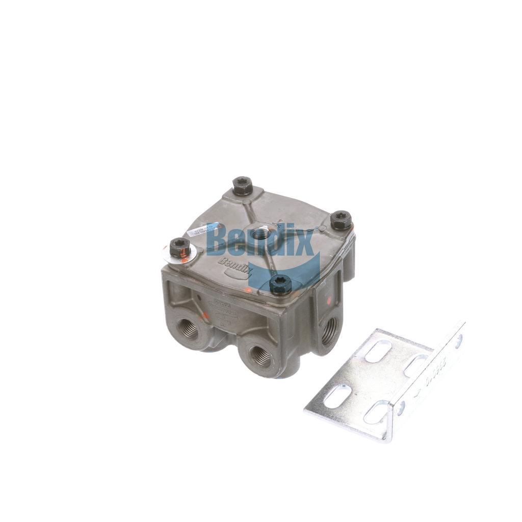 BX065303, Bendix, VALVE, RELAY, BRAKE, R-12, TWO (2) VERTICAL AND HORIZONTAL DELIVERY PORTS, 4 PSI, 3/8 DEL PORT - BX065303