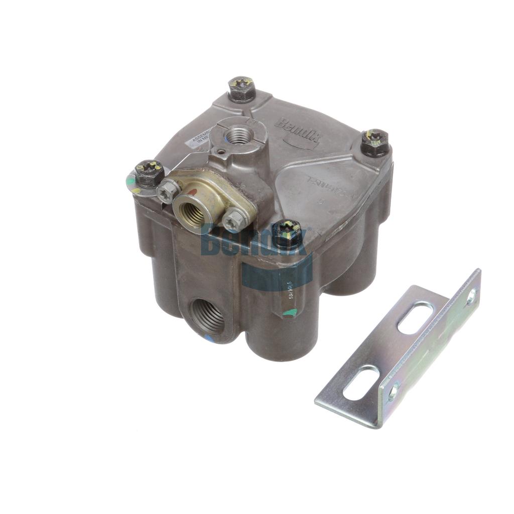 VALVE, RELAY, BRAKE, R-12DC, W/ BIASED DOUBLE CHECK, 4 PSI, 4 VERTICAL  DELIVERY PORTS, 1/2