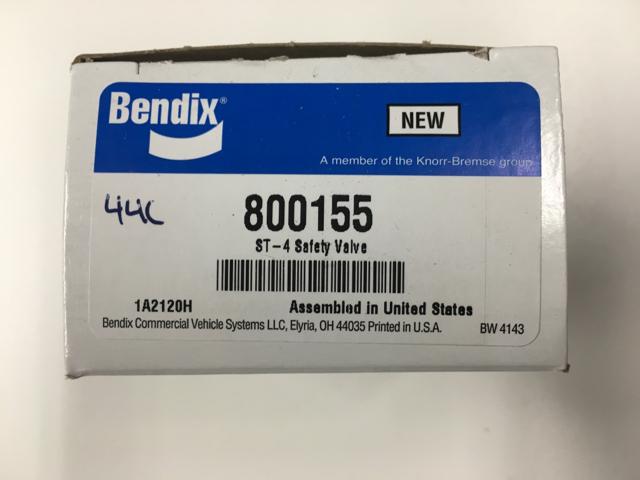 BX800155, Bendix, VALVE, SAFETY, BRAKE, ST-4, 200 PSI, 1/4-18 NPT, 1 HOLE - part number BX800155