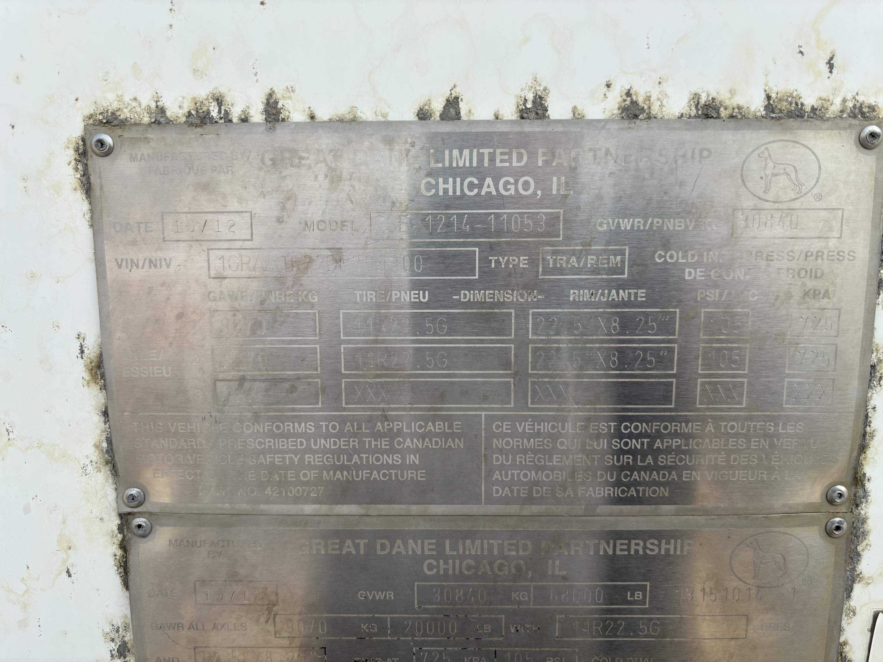 2013 Great Dane 53' Heater Van