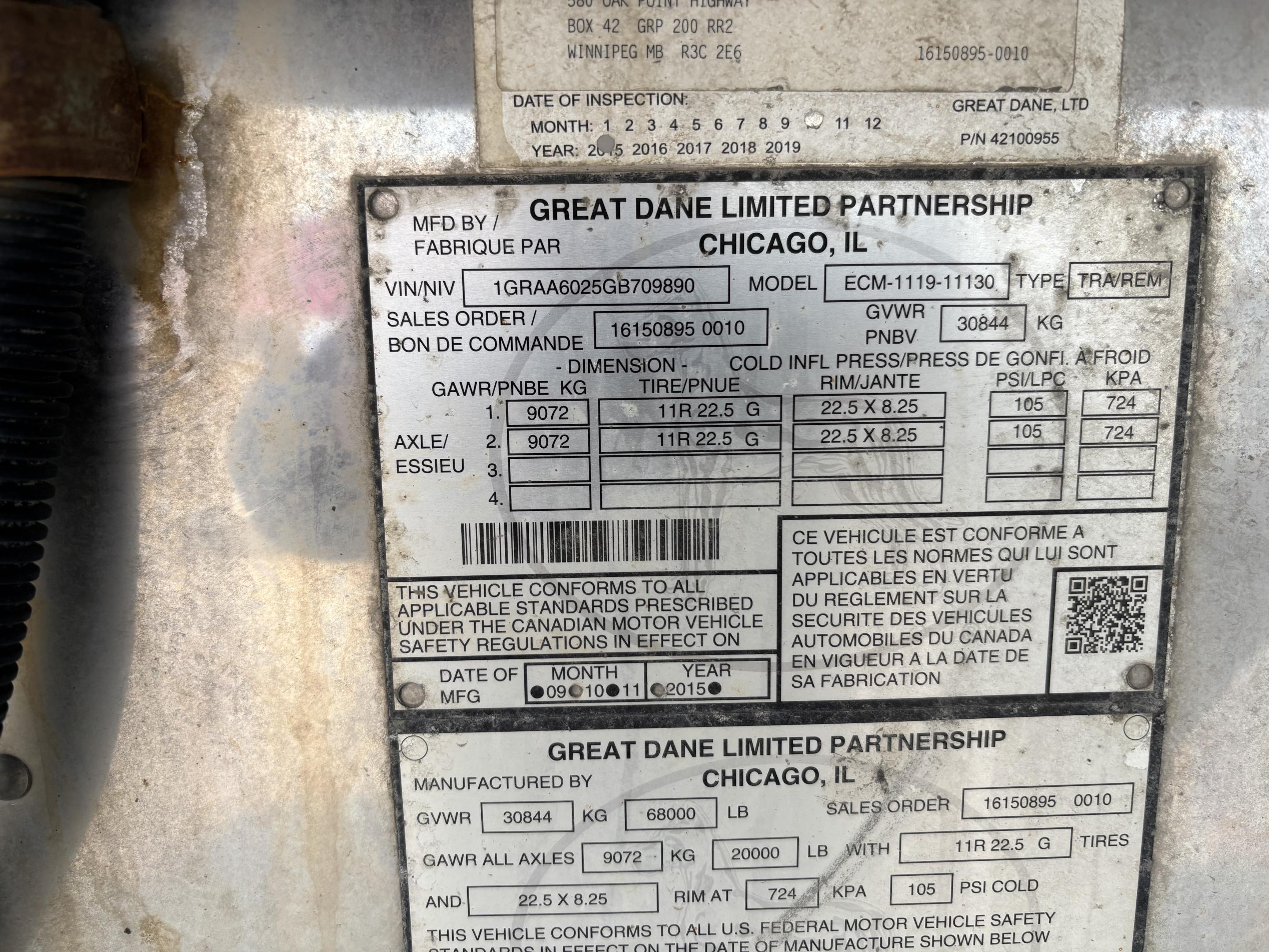 2016 Great Dane Reefer Van