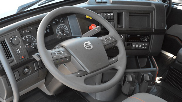 Photo of the inside of a Volvo Sleeper Truck