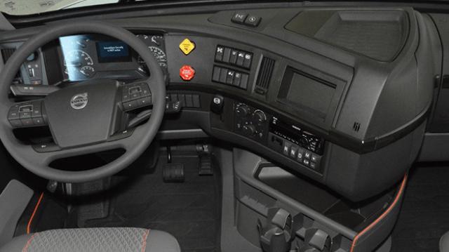 Photo of the inside of a Volvo Sleeper Truck