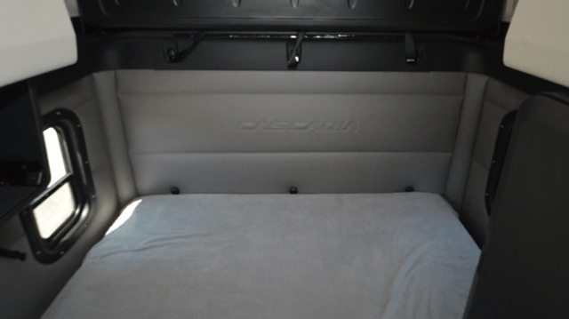 Photo of the inside of a Freightliner Sleeper Truck