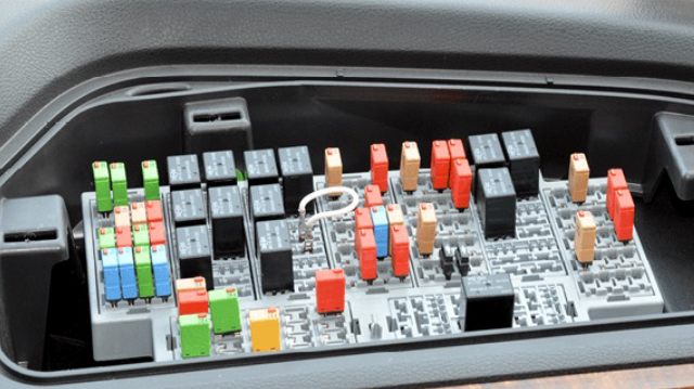 Photo of an International LT Sleeper Truck Electrical Panel