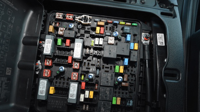 Photo of a Freightliner Sleeper Truck Electrical Panel