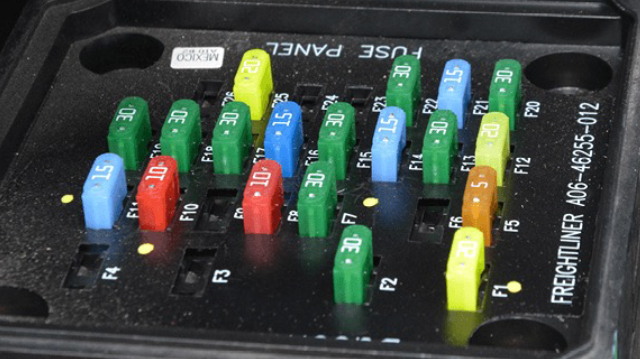 Photo of a Freightliner 114SD Truck Electrical Panel