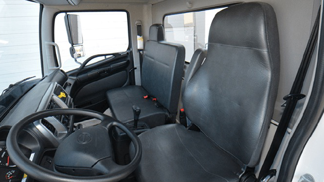 Photo of the Inside of a Hino 268A Truck