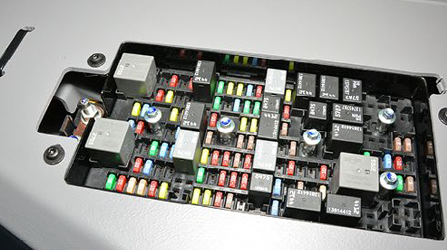 Photo of a Mack MD6 Truck Electrical Panel