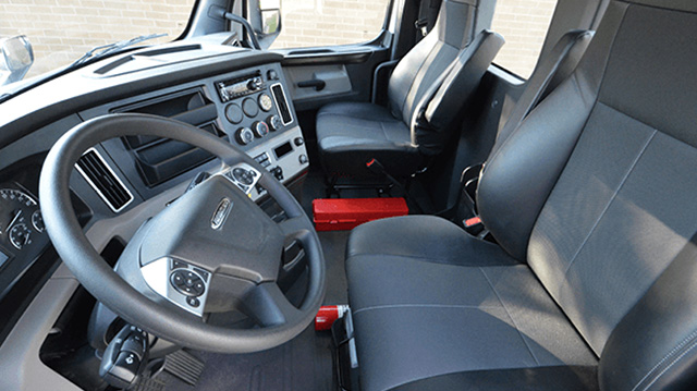 Photo of the Inside of a Freightliner Truck