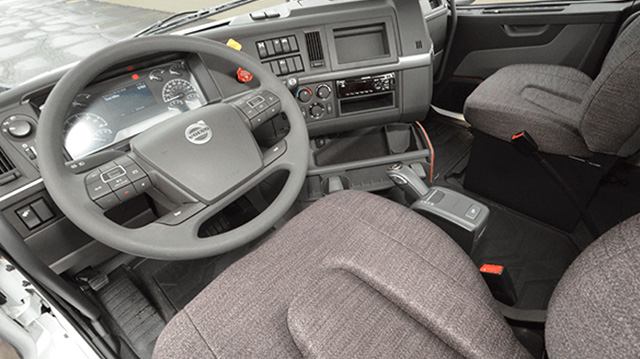 Photo of the Inside of a Volvo VNR Truck