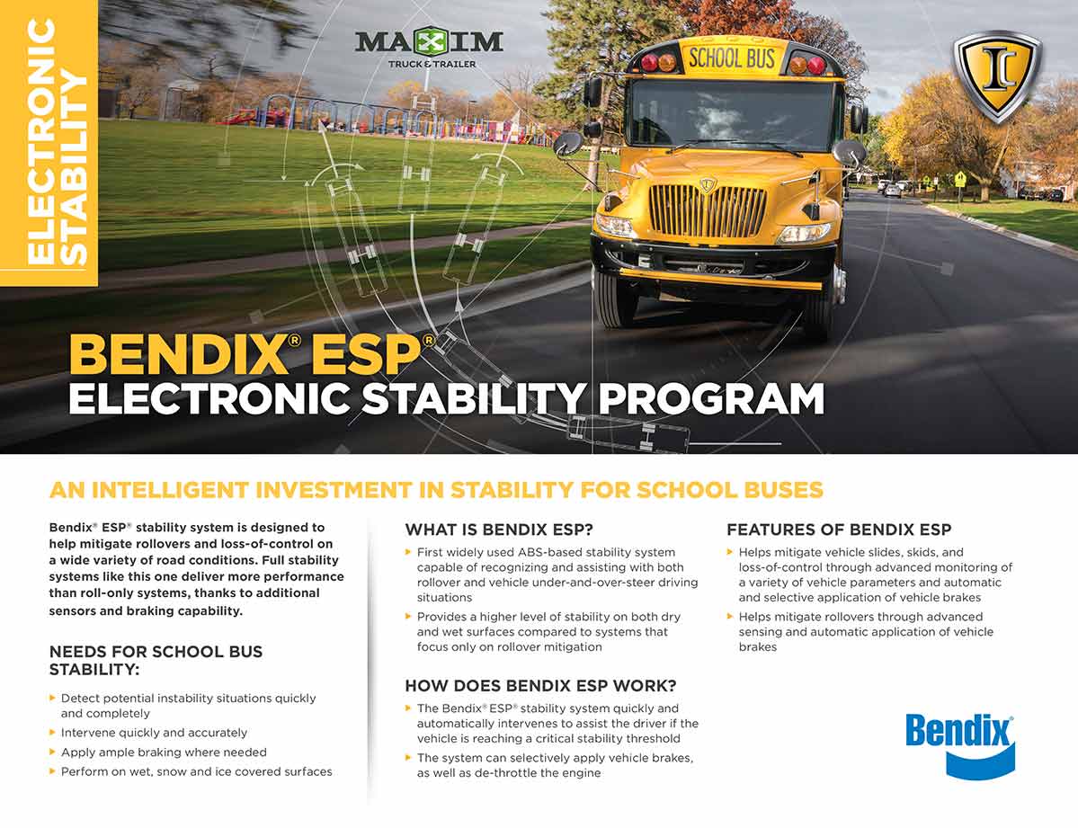 Clickable photo of the first page of a brochure on the Bendix Electronic Stability Program