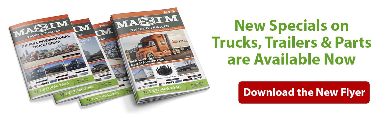 photo of flyers with the text "New Specials on Trucks, Trailers & Parts are Available Now"